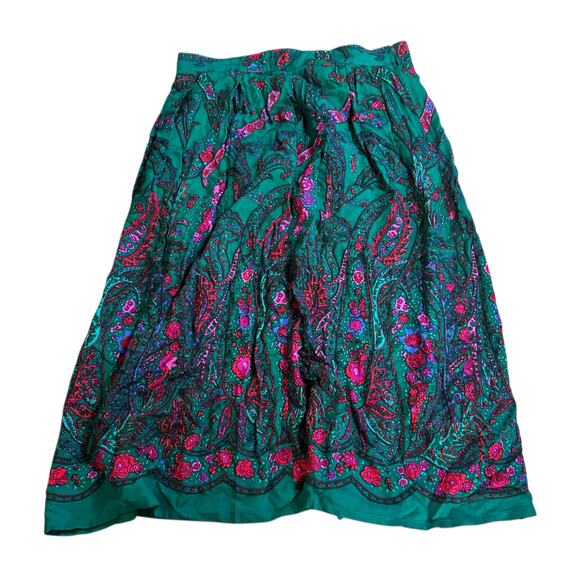 Vintage Claude Floral Midi Skirt 15/16 Fairy Peasant Boho Floral Whimsigoth - Picture 1 of 5